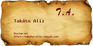 Takáts Aliz névjegykártya